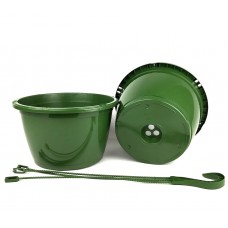 10 Inch Plastic Hanging Basket Green (3-Pack)   568402960